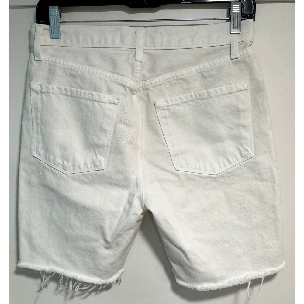 J. BRAND White Cut Off White Denim Bermuda Shorts Raw Hem Size 26 - Picture 2 of 4